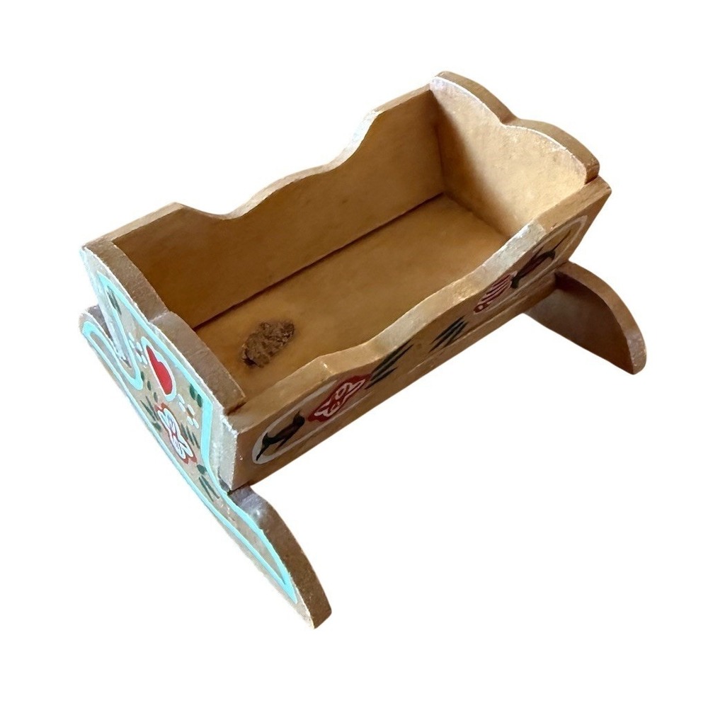 Chadwick-Miller Dollhouse Cradle Hand-Painted Folk Art Heart Floral‎ wooden